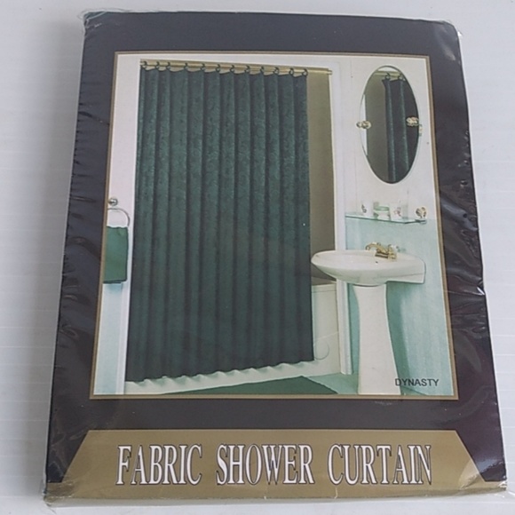 Other - Fabric Shower Curtain Jacquard Damask Evergreen